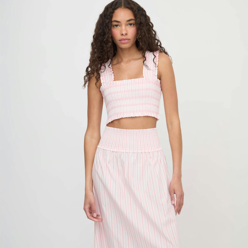 The Azalea Nap Top - Pink Variegated Stripe