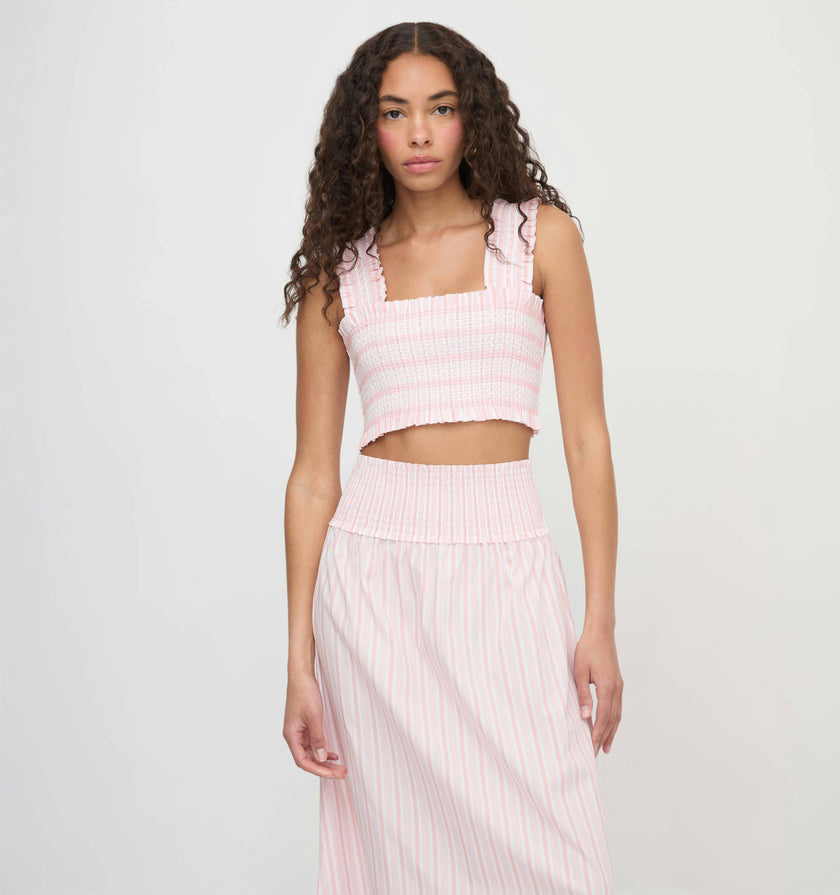 The Delphine Nap Skirt - Pink Variegated Stripe