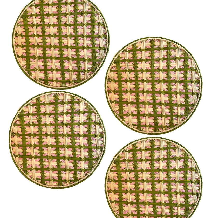 Set of 4 Handwoven Lido Rosa Chargers
