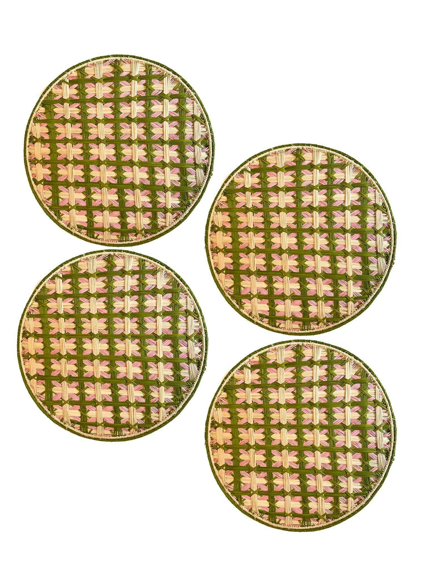 Set of 4 Handwoven Lido Rosa Chargers