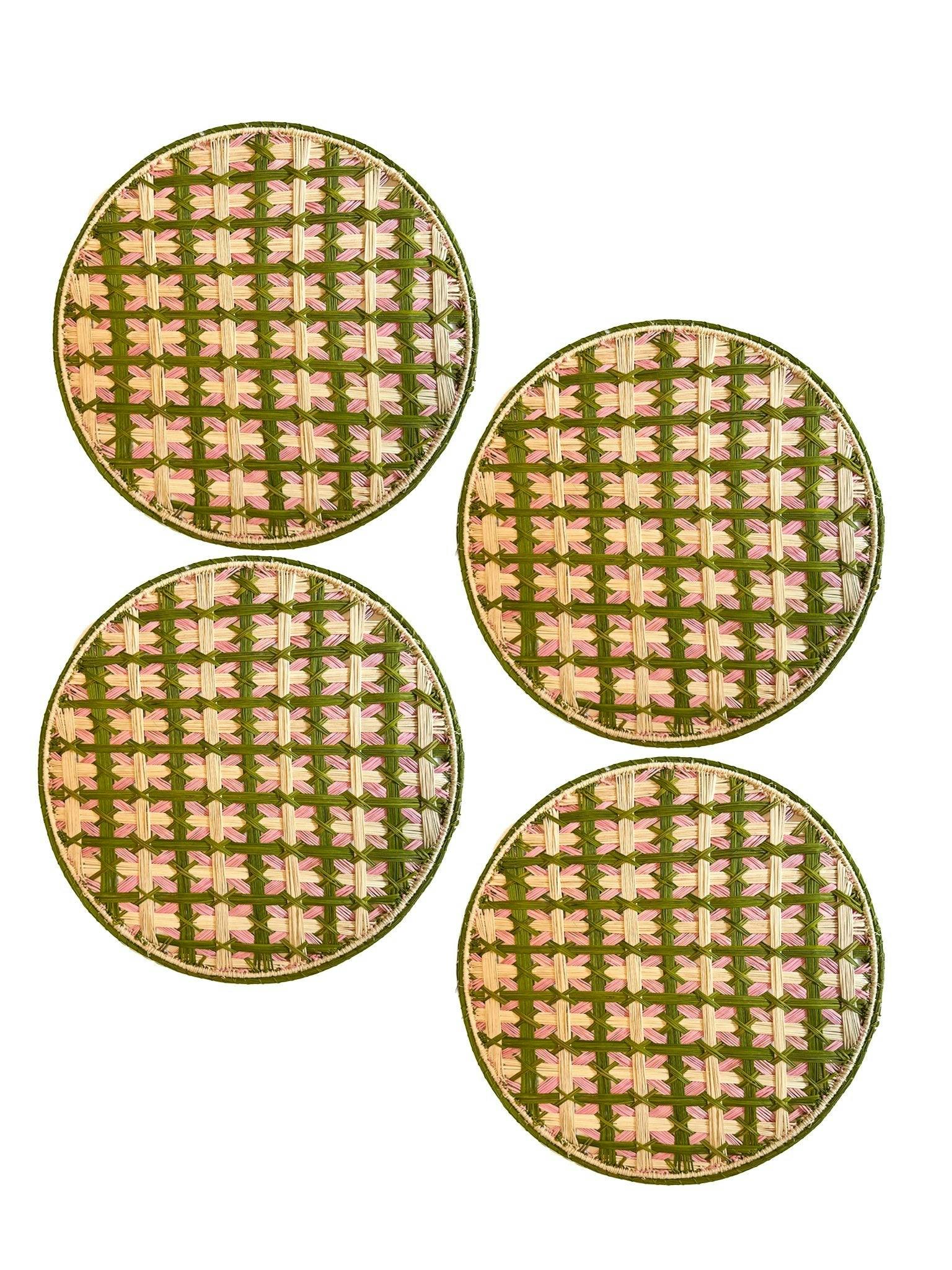 Set of 4 Handwoven Lido Rosa Chargers