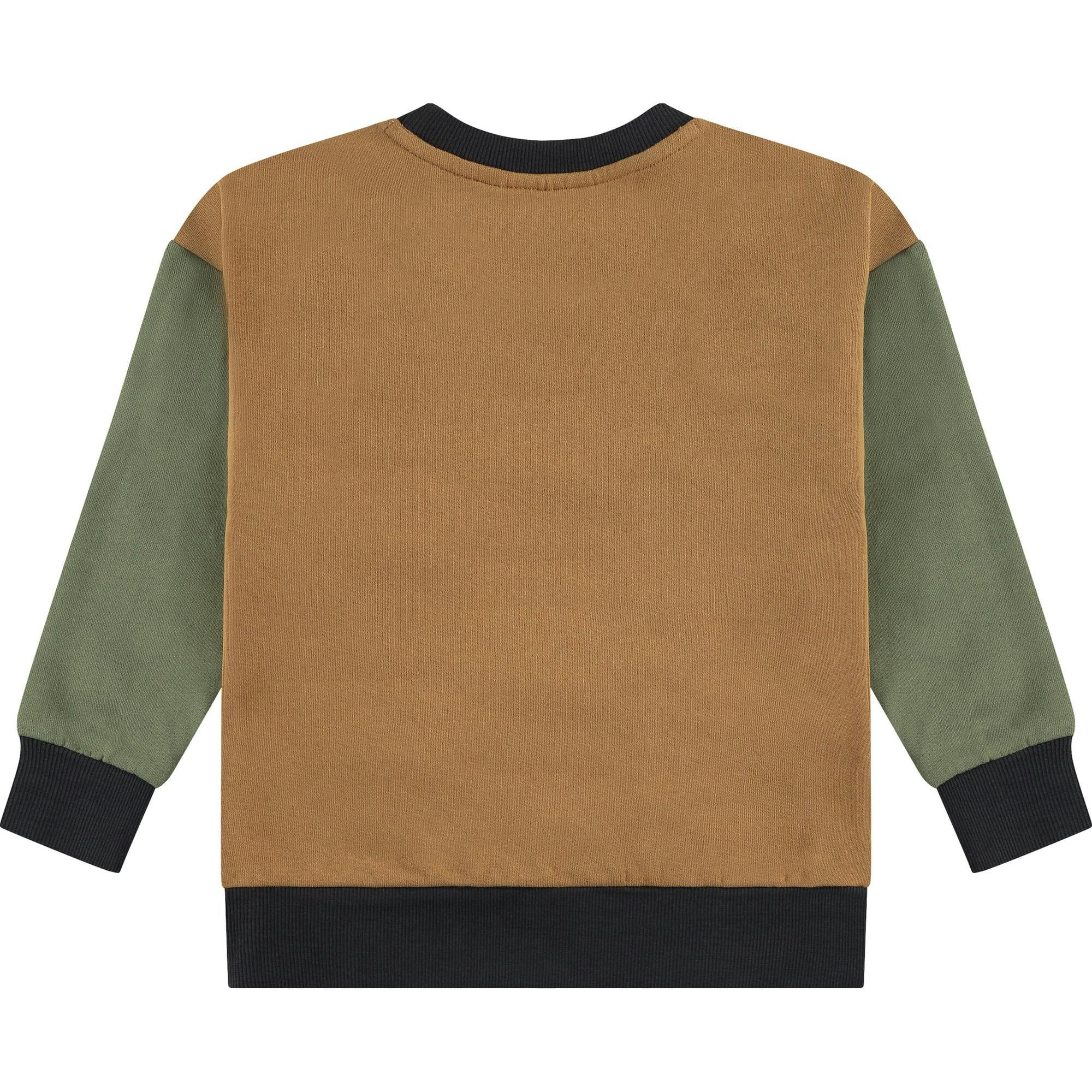 Color-Block Crew Neck Pullover Sweatshirt