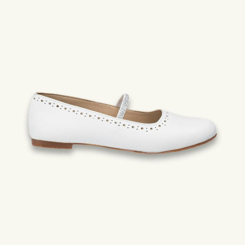 Sasha Ballet Flat | White Leather