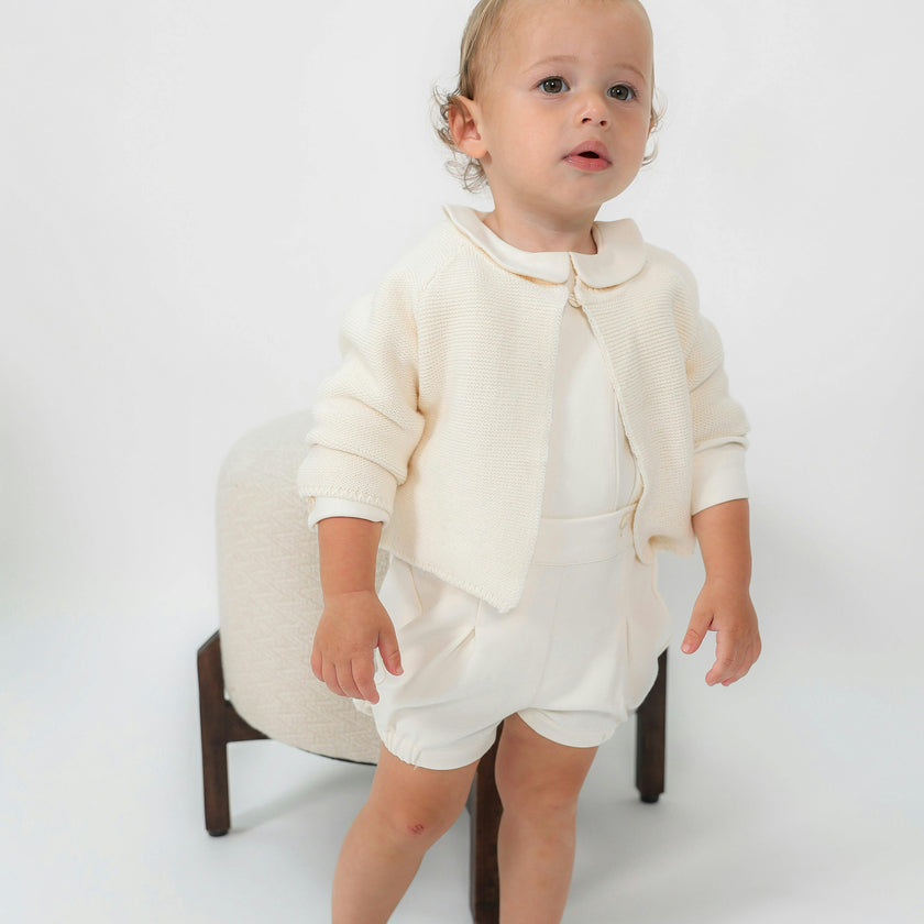 Woolen 2Pc Set with Cardigan Blue