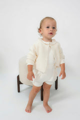 Woolen 2Pc Set with Cardigan Blue