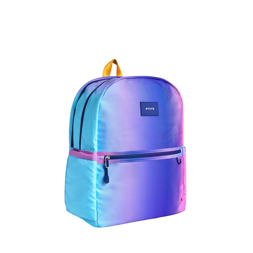 Kane Double Pocket Large Backpack, Blue/Pink Gradient