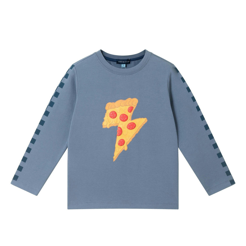 Boys Long Sleeve Tee & Jogger Set | Pizza Lightning-Bolt