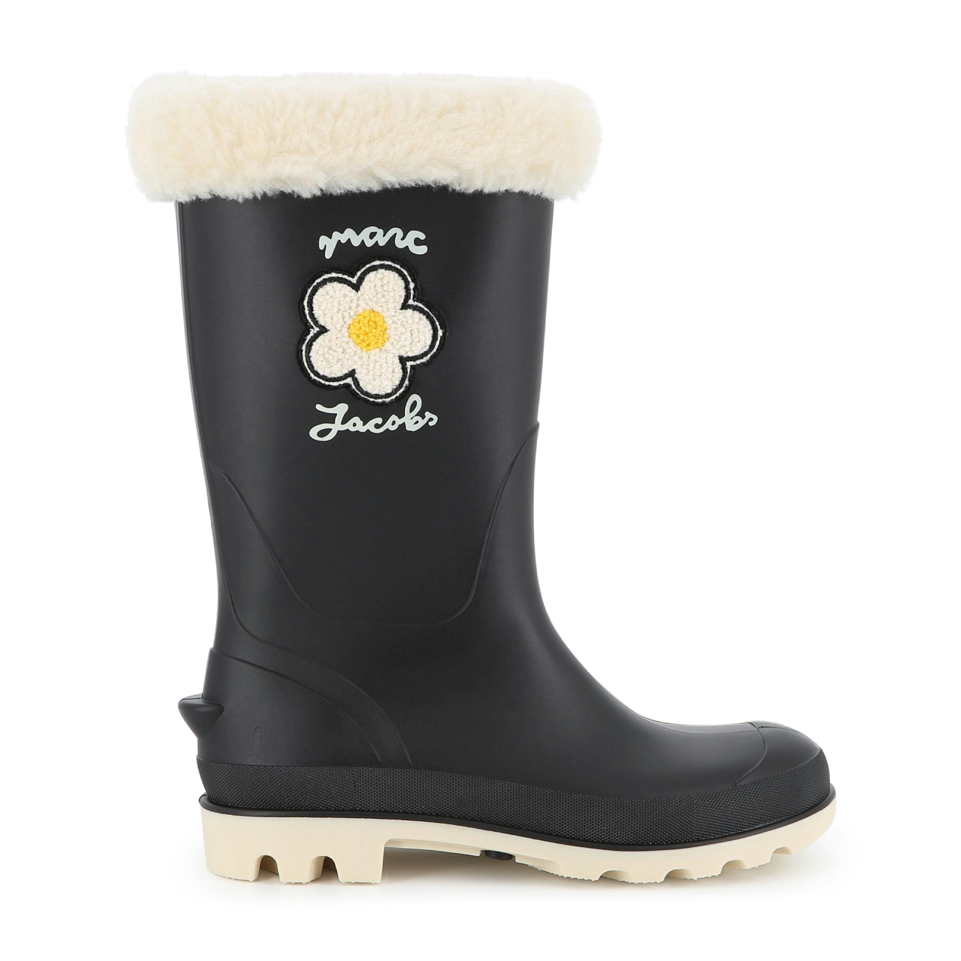 Black Daisy Rain Boots