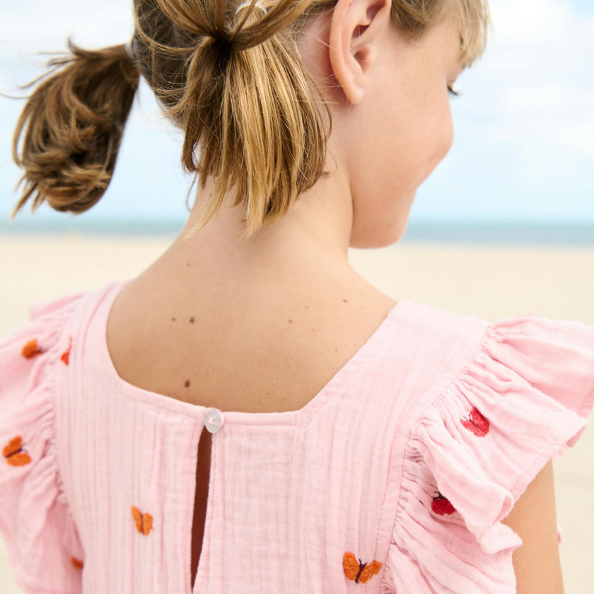 Girls Elsie Dress - Butterfly Embroidery