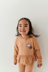 Girls Peplum Hoodie in Rose Elegance Bows