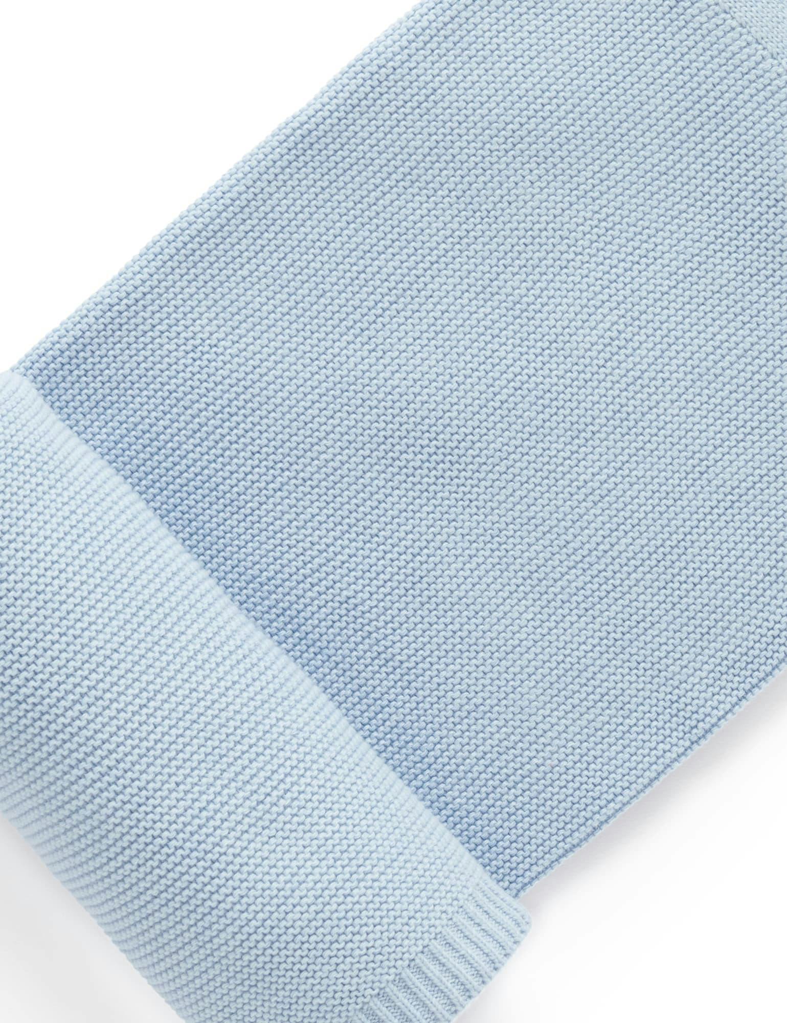 Textured Knit Blanket Blue Melange