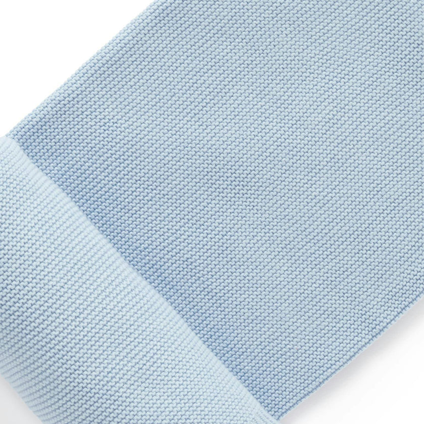Textured Knit Blanket Blue Melange