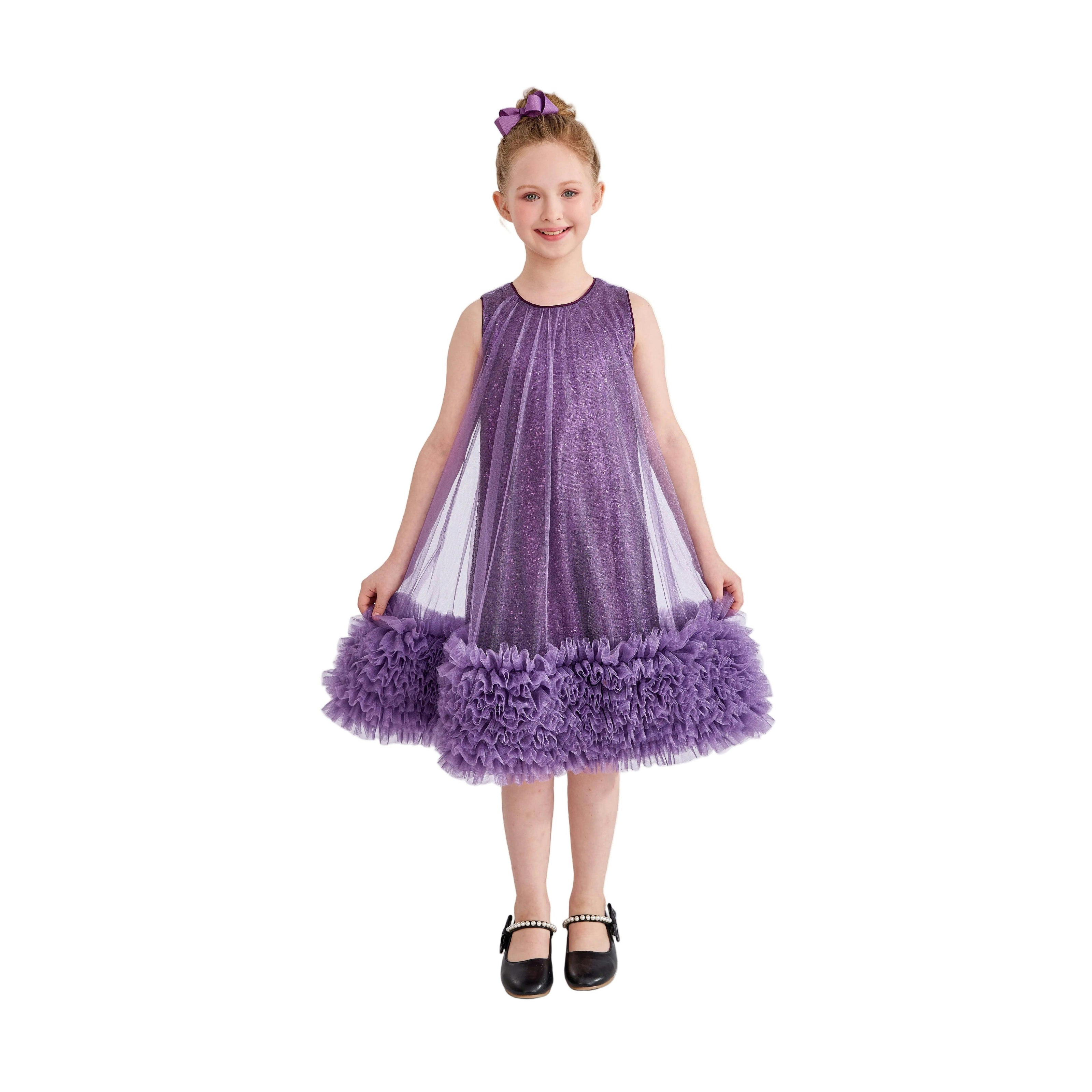 Purple Serenata Glitter Tulle Dress