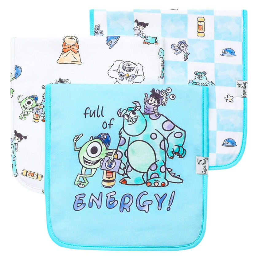 3 Pack Premium Burp Cloths - Monsters, Inc. Medley