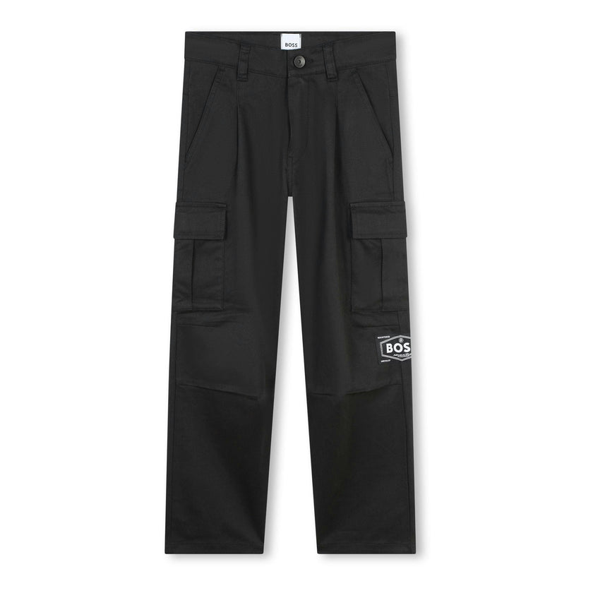 Black Logo Cargo Pants
