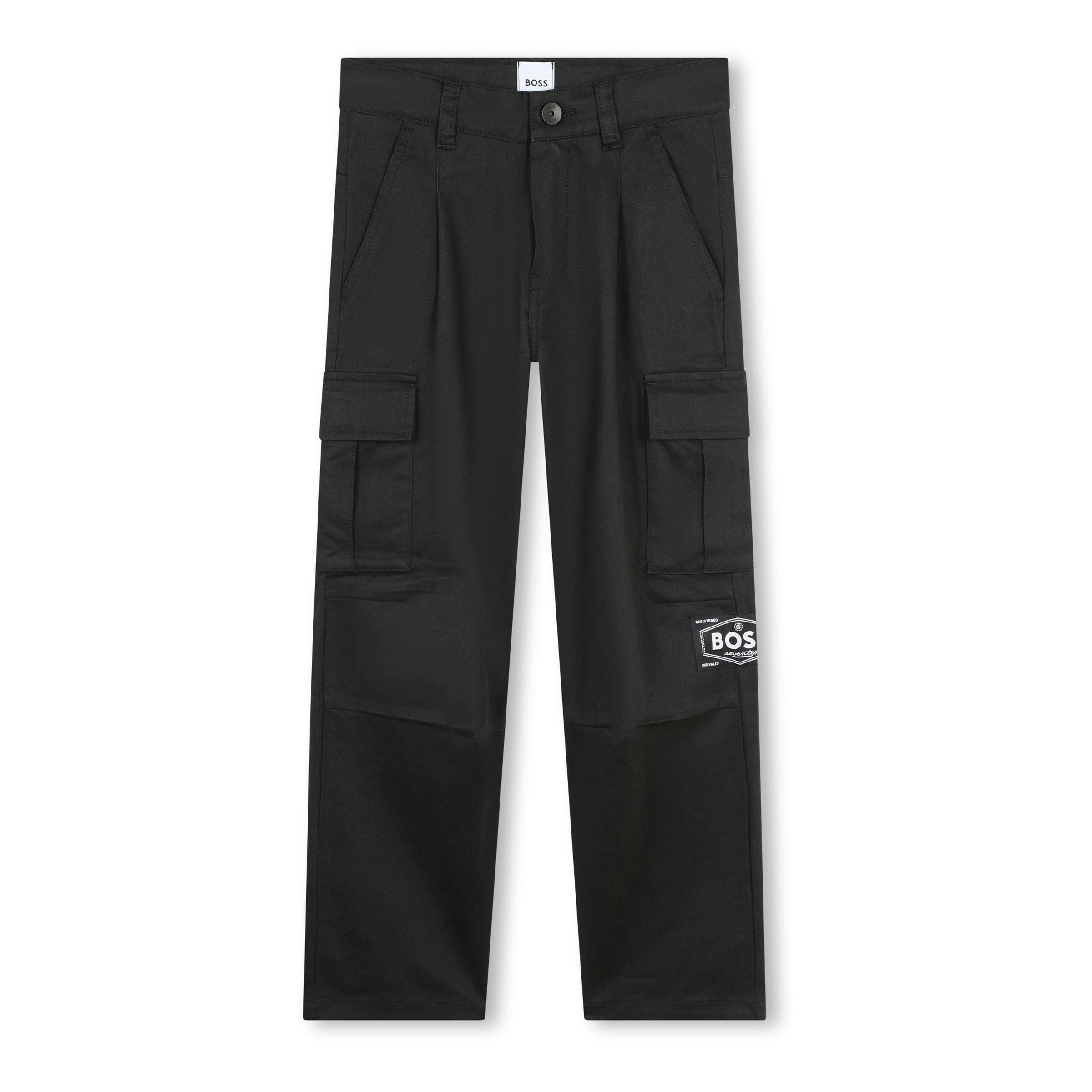 Black Logo Cargo Pants
