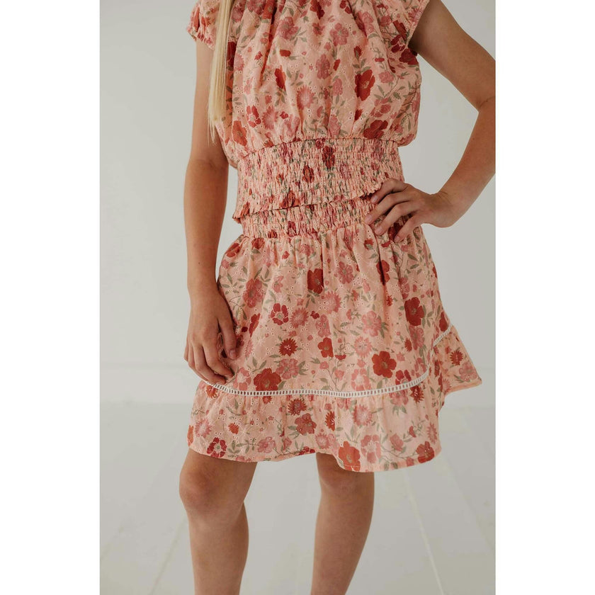 Smocked Eyelet Skirt