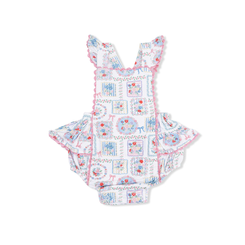 Julep's Floral Patchwork - Ric Rac Ruffle Sunsuit