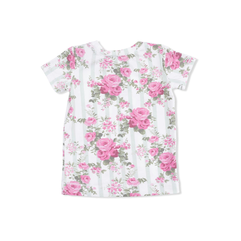 Cabbage Rose Stripe - Loungewear Short Set