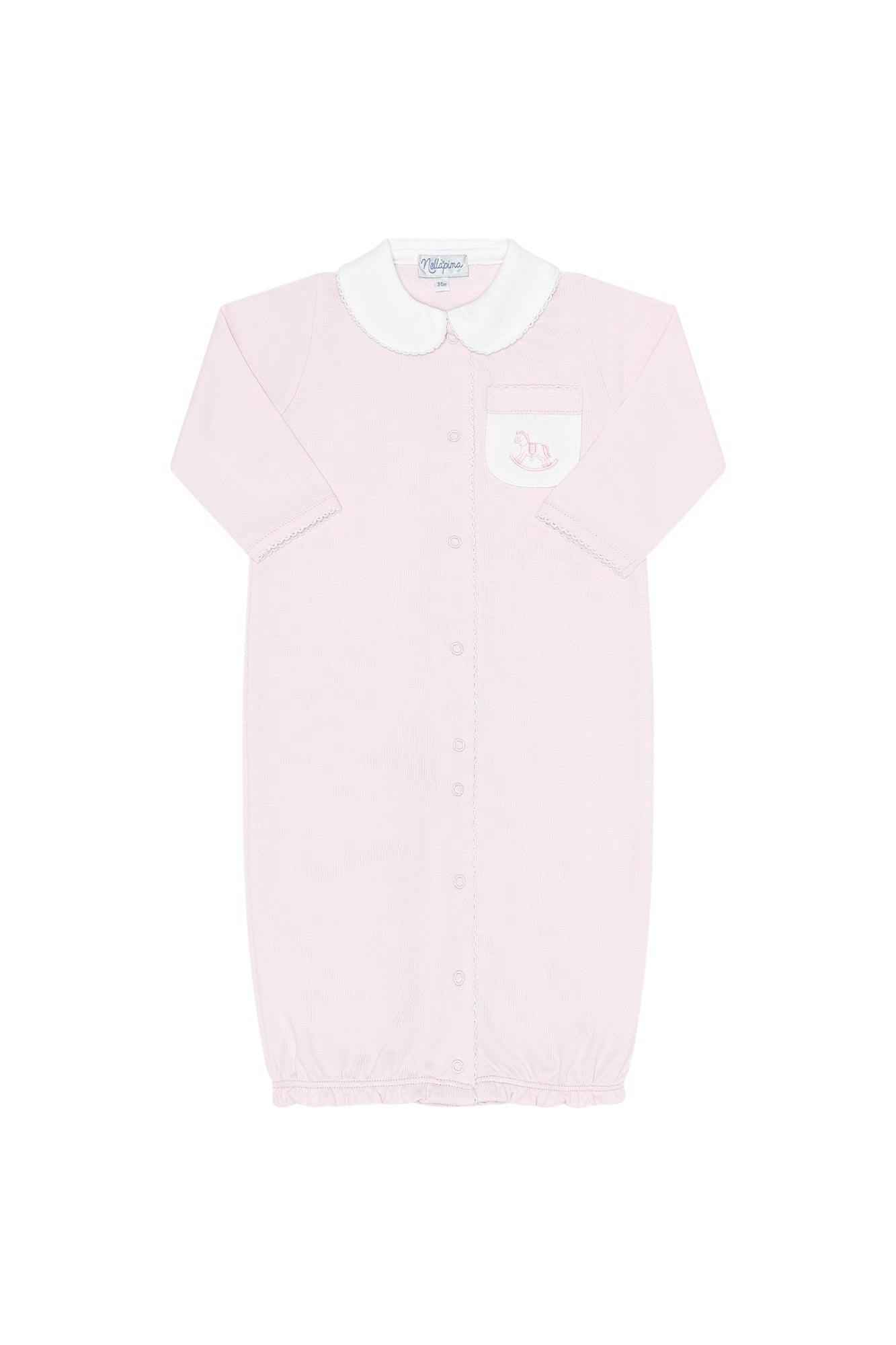 Pink Rocking Horse Embroidered Converter Gown