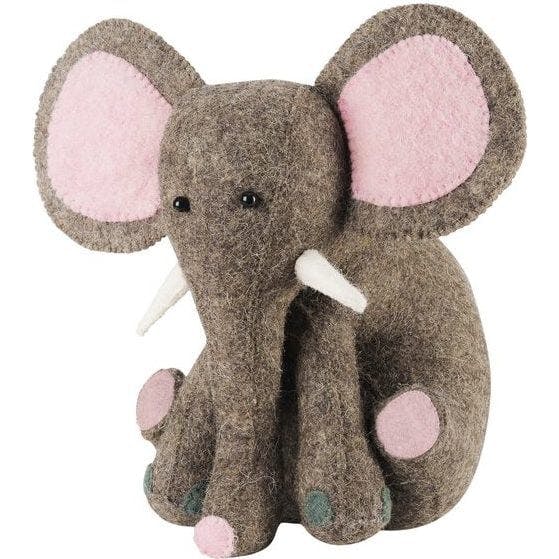 Pink Elephant Door Stop Hand Felted Wool