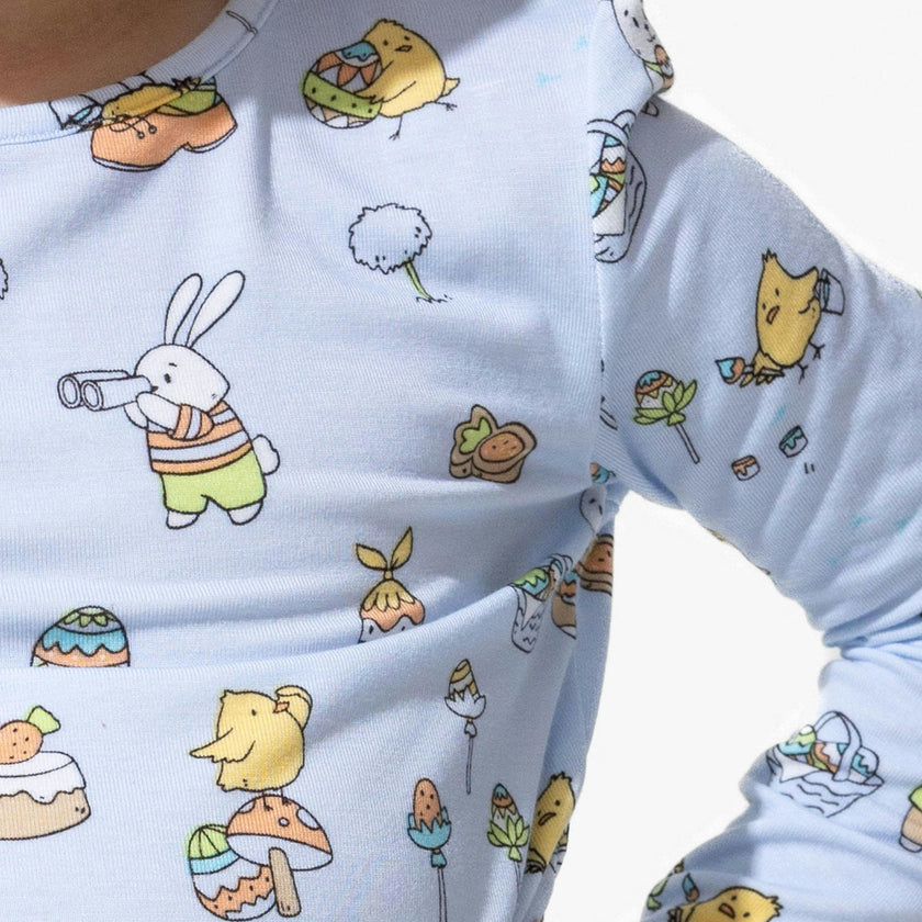 Easter Blue Bamboo Kids Pajamas