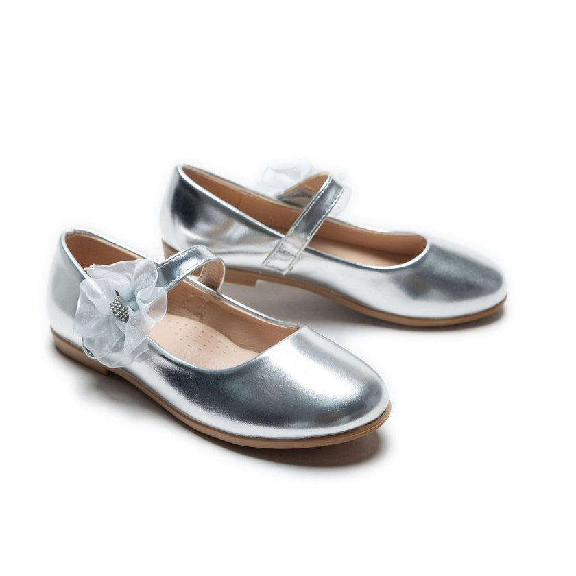 Silver Haile Rhinestone Flower Flats
