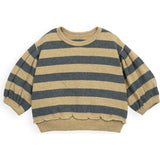 Striped Ruffled Hem Sweatshirt