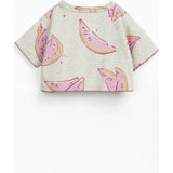 Baby Terry Short Sleeve Watermelon Print Sweater
