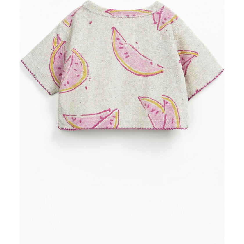 Baby Terry Short Sleeve Watermelon Print Sweater