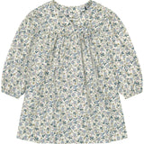 Ginny Floral Peter Pan Collar Bubble Sleeve Dress, Cream