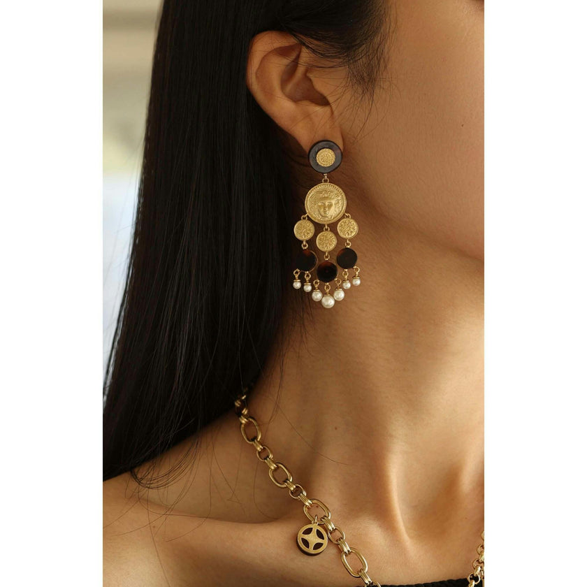 Retro Coin Tassel Earrings