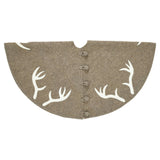 Handmade Felt Antlers Gray Christmas Tree Skirt 60" / 72"