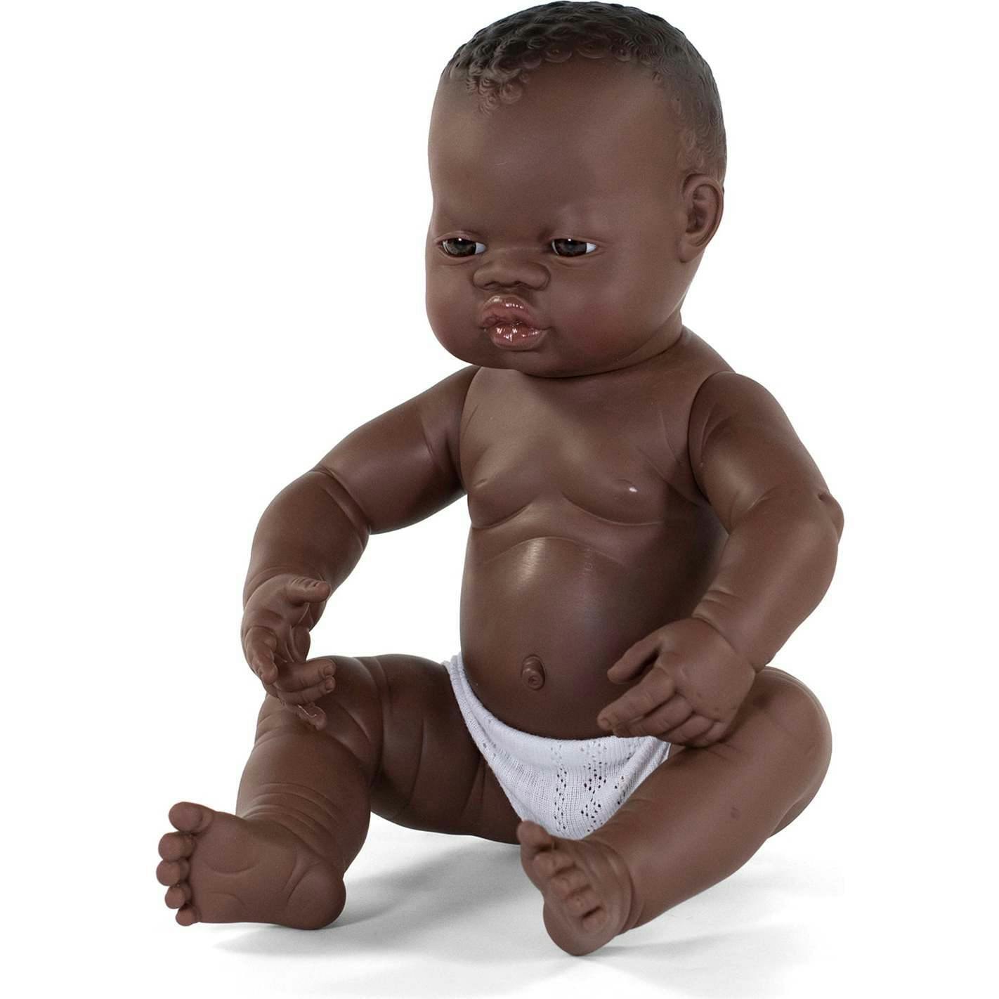 Newborn Baby Boy Doll - African - 15 3/4