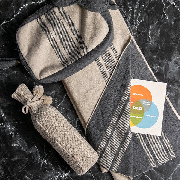 Reversible Stripe Blanket Travel Set