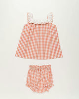 Diana Baby Dress with Bloomer Set - Peony