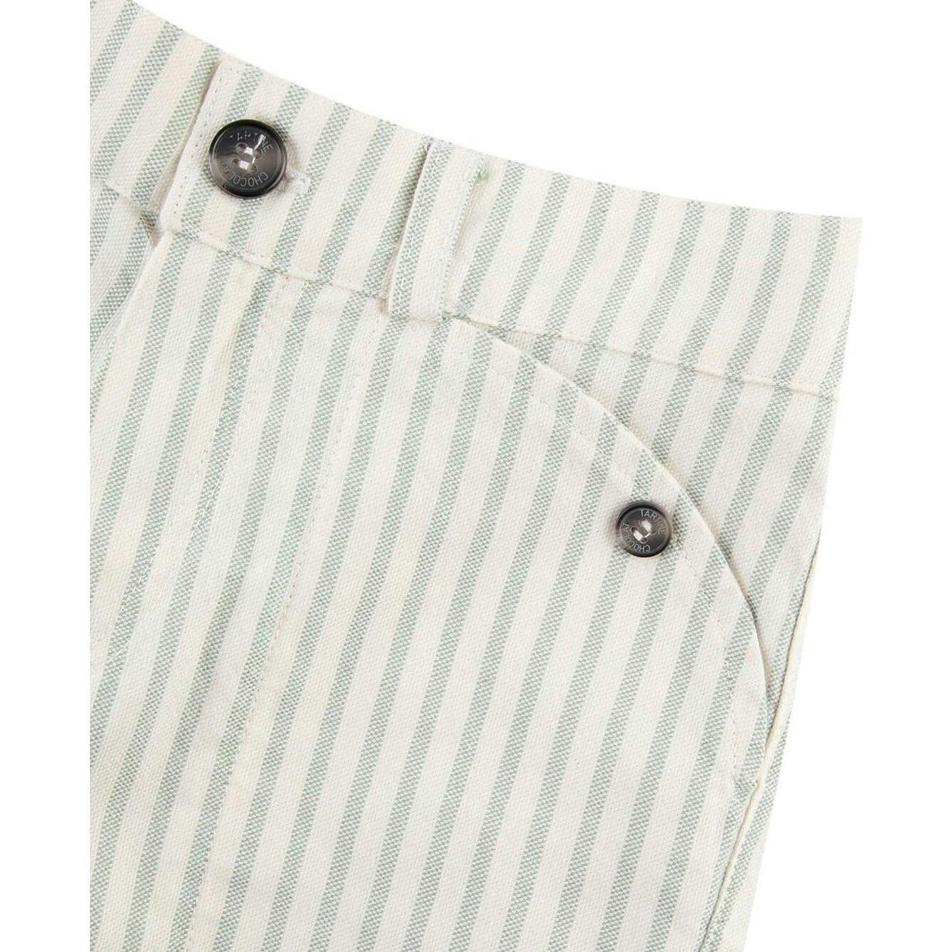 TARTINE ET CHOCOLAT Sea Green Striped Shorts
