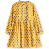 Girls All-Over Print Front Ruffle Long Sleeve Dress