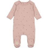 Plush Print Girls' Footie Ivory & Pink