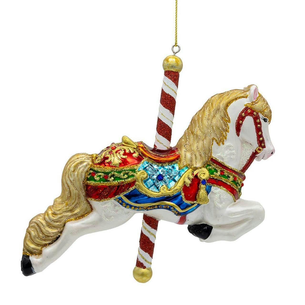 Kurt Adler 6-Inch Bellissimo Glass Carousel Horse Ornament