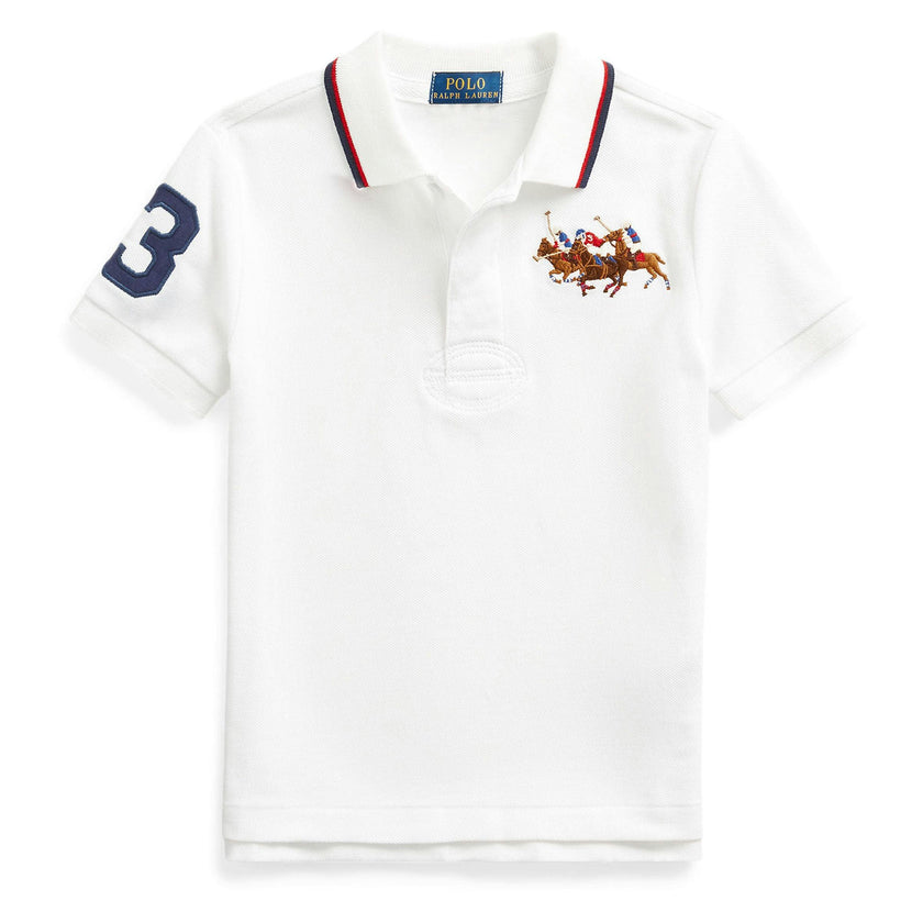 White Logo Polo