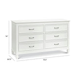 Darlington 6-Drawer Wide Assembled Dresser (56") in Warm White