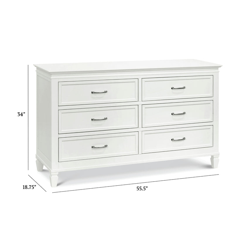Darlington 6-Drawer Wide Assembled Dresser (56") in Warm White
