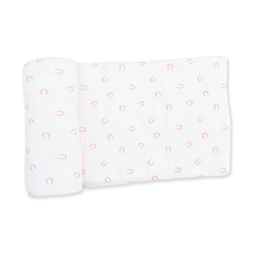 Little Horseshoes Pink - Swaddle Blanket