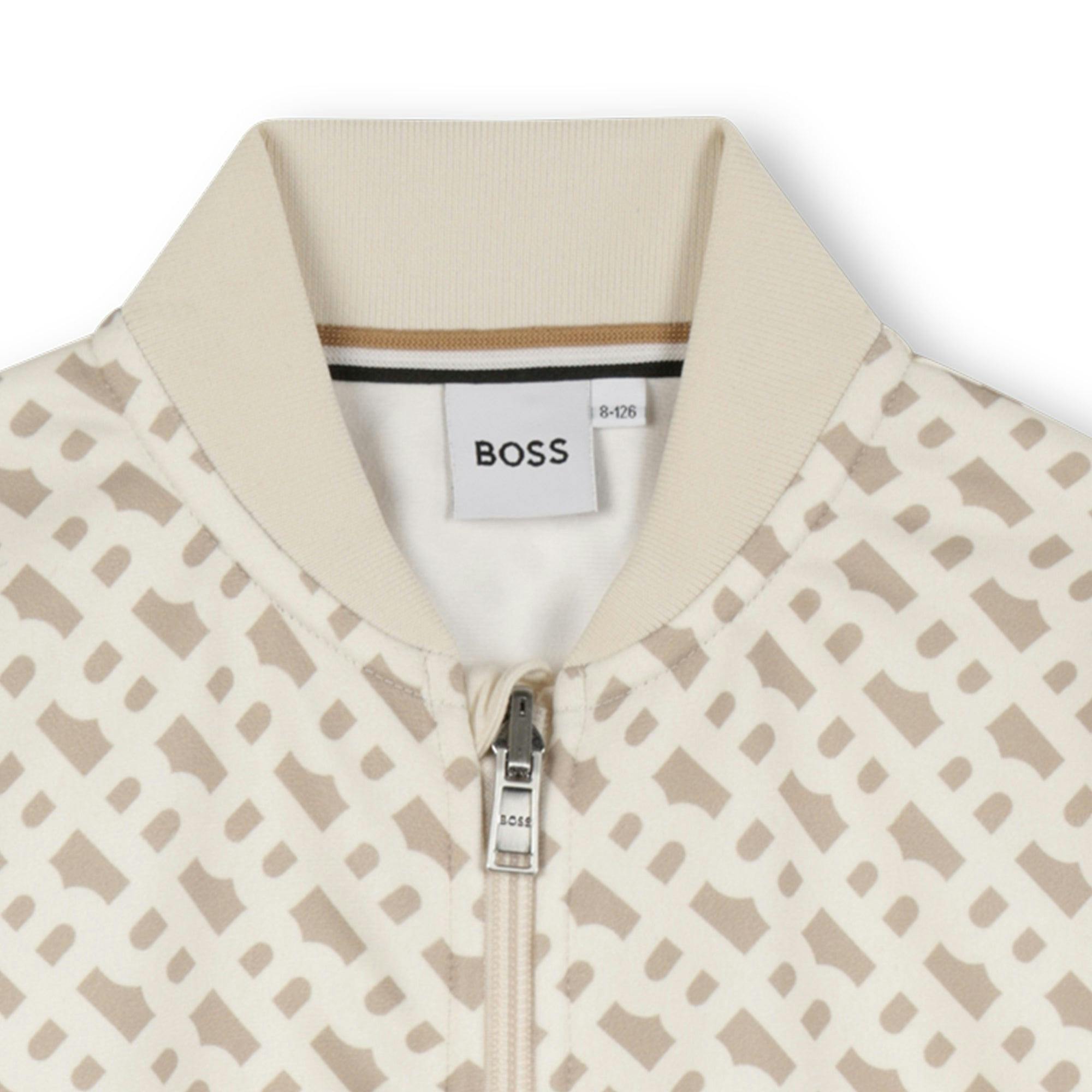 Sand Logo Pattern Bomber Jacket