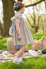 Smocked Natalie Dress - Durham Windowpane