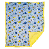 Cozy Switch Blanket – Reversible Sherpa & Glow-in-the-Dark Blanket with Plush Toy Pocket, Glow Sea Critters
