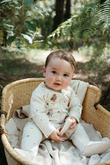 Thick Zip Growsuit Set Oak Leaf Print
