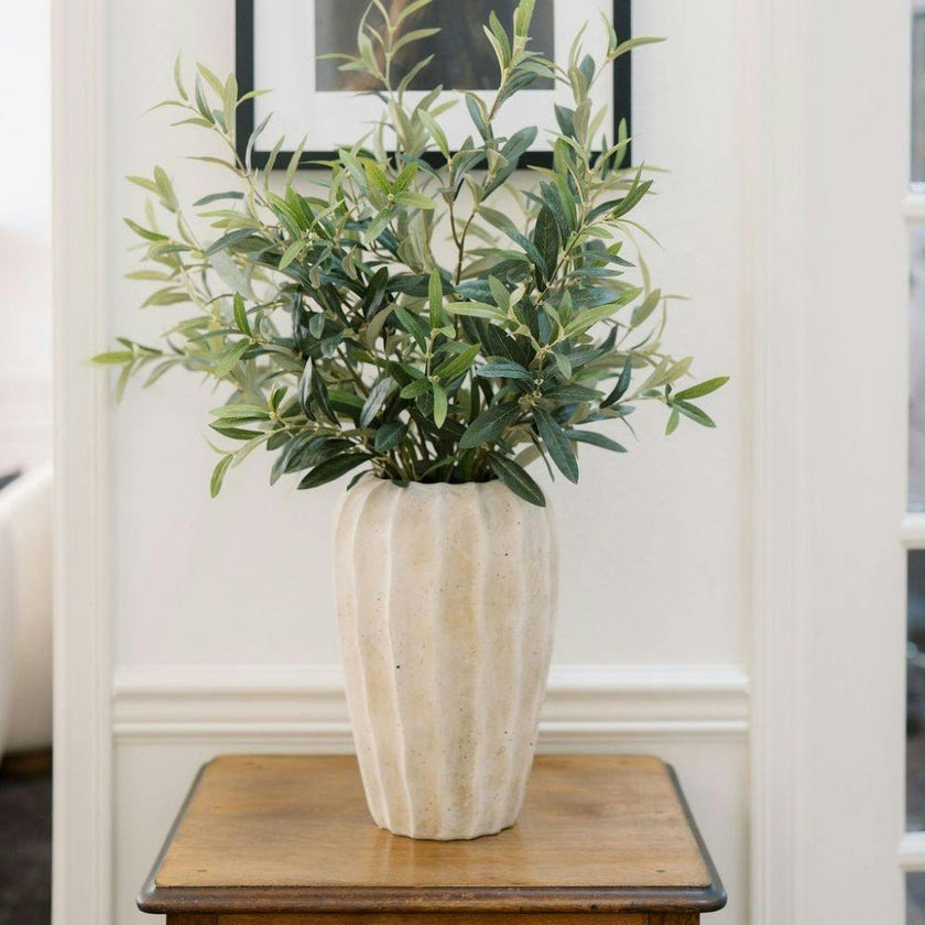 30" Faux Olive Arrangement in Artisan Vase