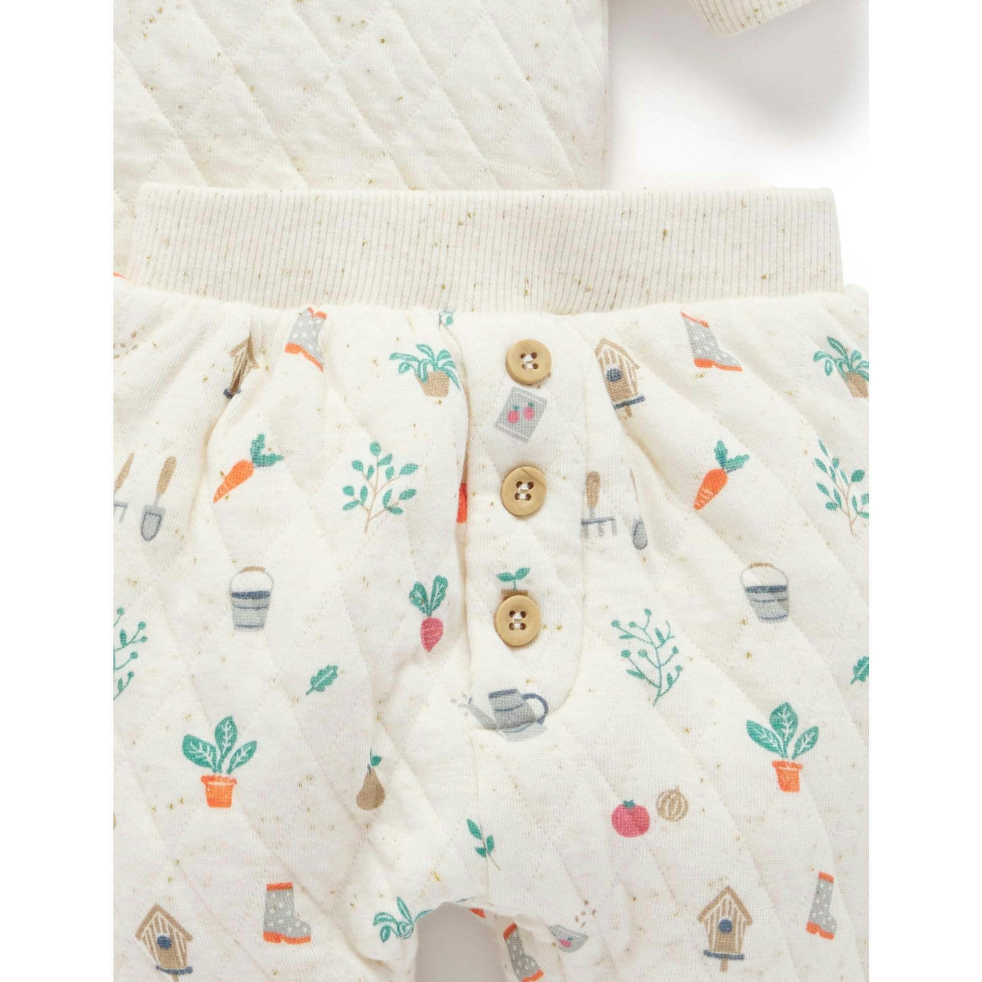 Quilted Track Set Veggie Patch Print